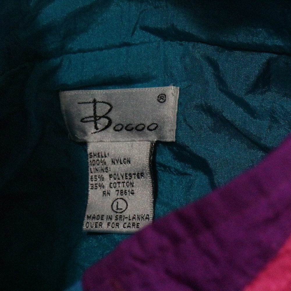 VTG BOCCO Multicolor Colorblock Windbreaker Jacket Sz Large - Picture 4 of 8